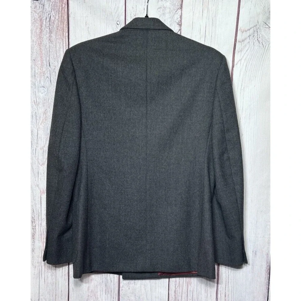 JG Hook Women’s Vintage Blazer Charcoal Red 100% Wool Size 8